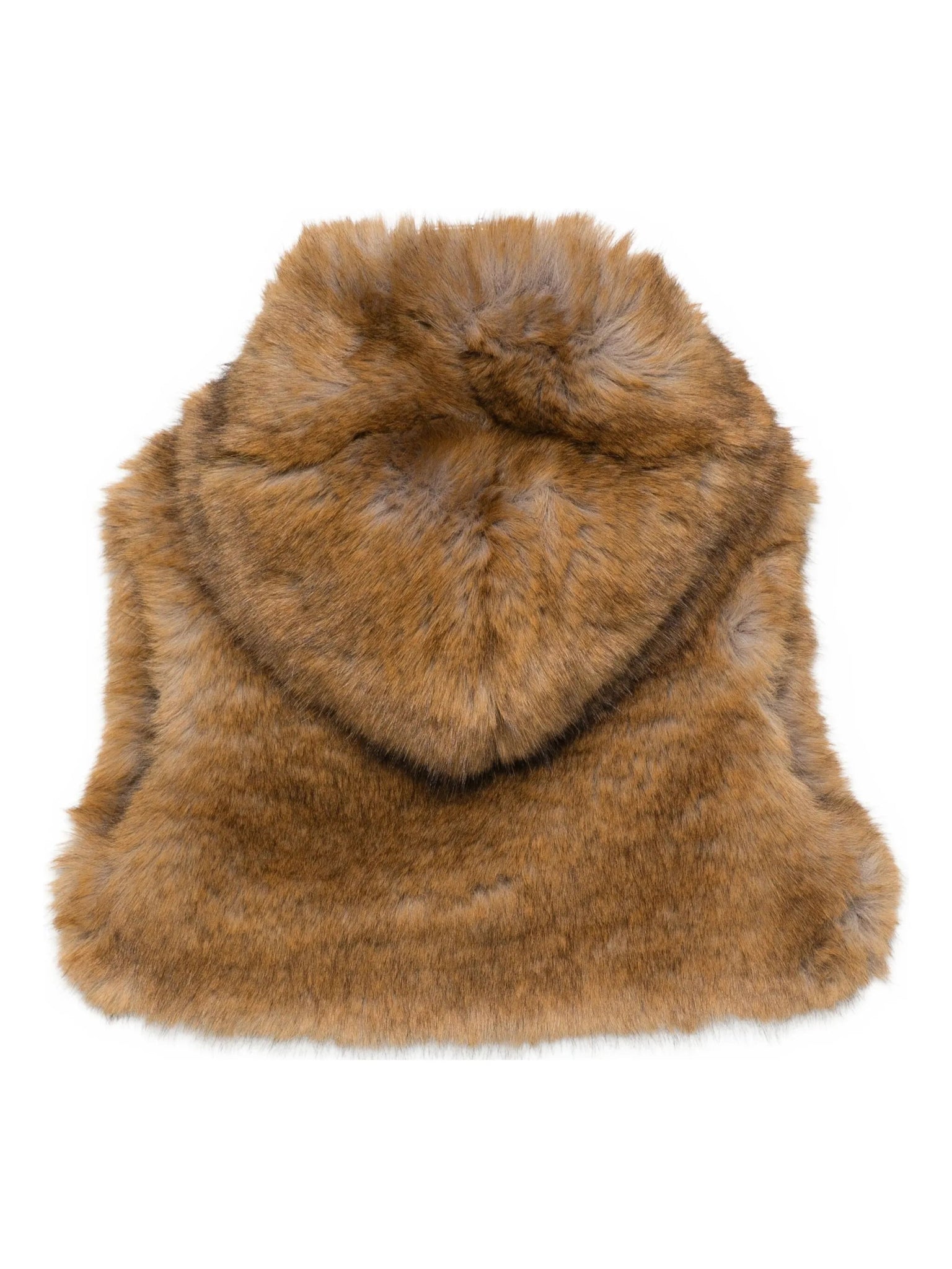 GILET IN PELLICCIA MARRONE CON CAPPUCCIO DOUUOD - Angel Luxury