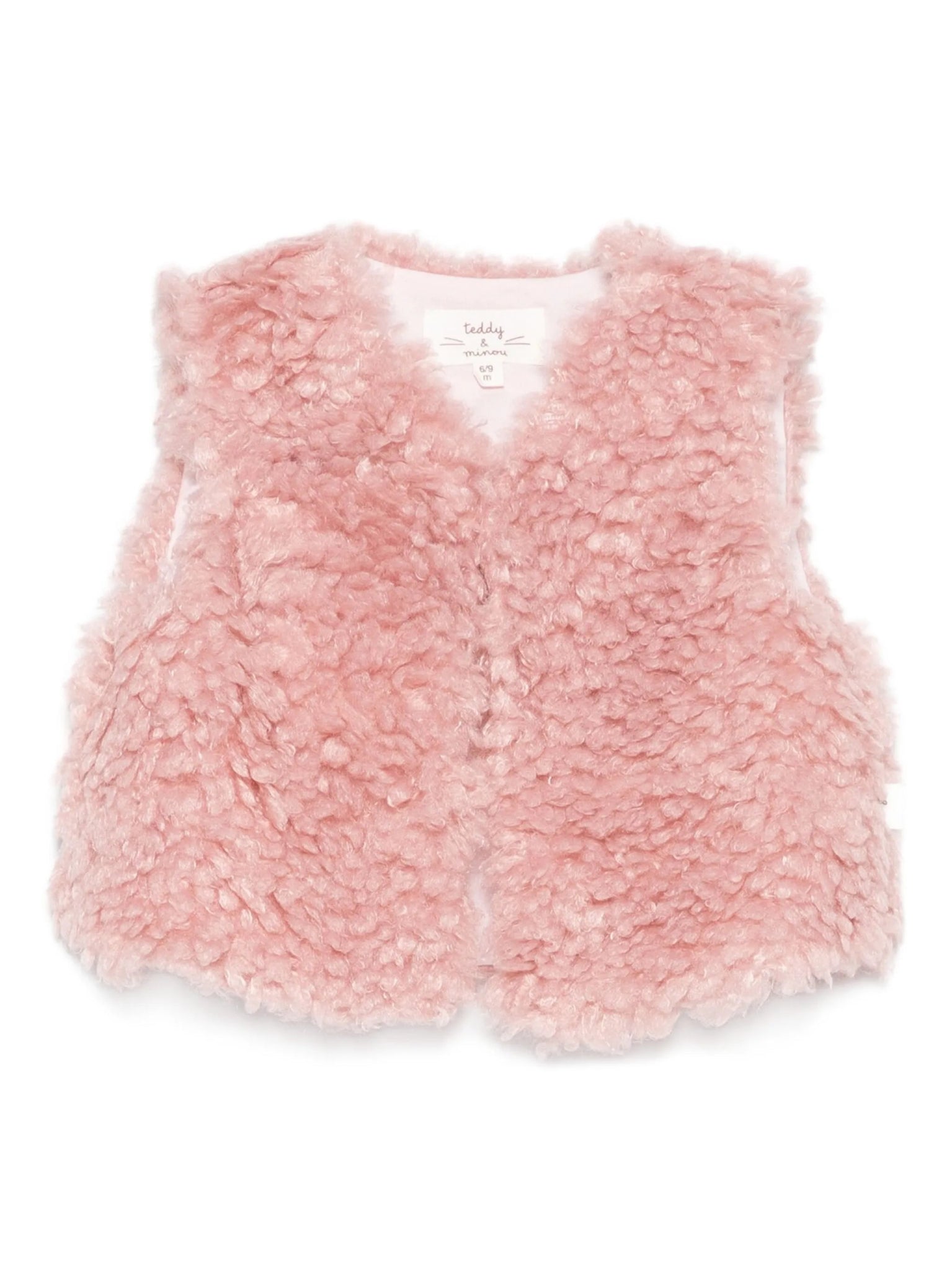 GILET PER NEONATA IN PILE ROSA TEDDY&MINOU - Angel Luxury