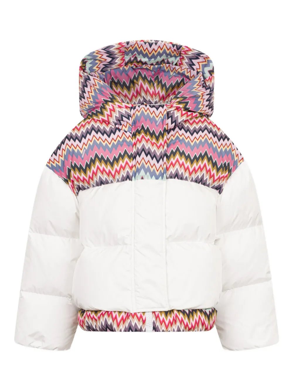 GIUBBINO BIANCO CON FANTASIA ZIG ZAG MULTICOLORE MISSONI - Angel Luxury