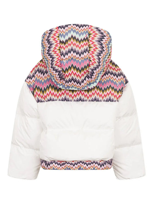 GIUBBINO BIANCO CON FANTASIA ZIG ZAG MULTICOLORE MISSONI - Angel Luxury