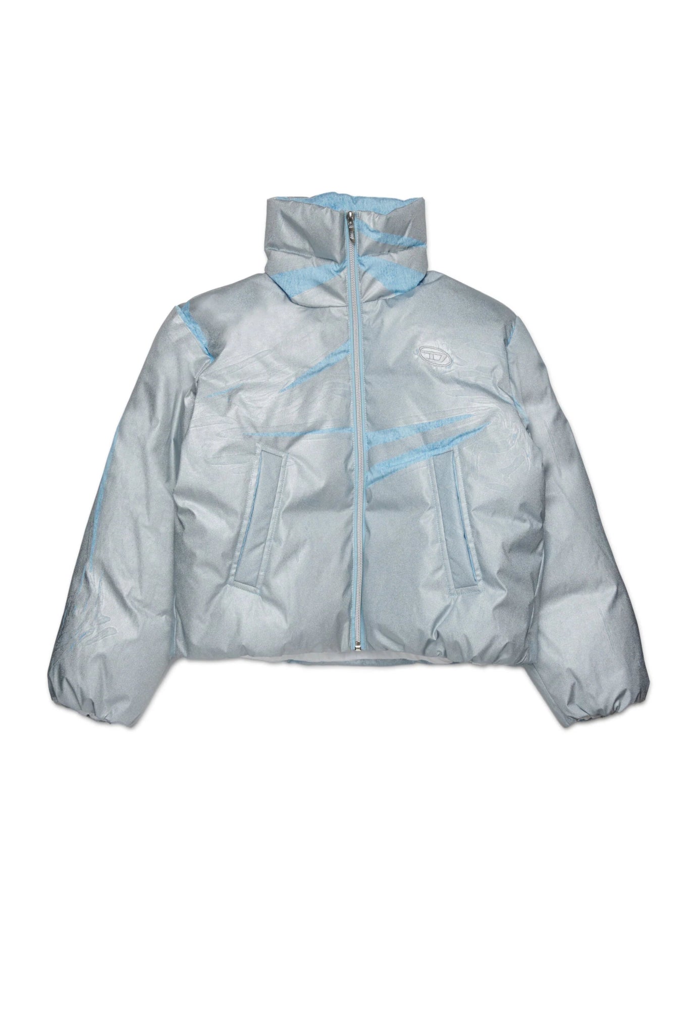 GIUBBINO IN DENIM EFFETTO GLITTERATO GRIGIO/AZZURRO DIESEL - Angel Luxury