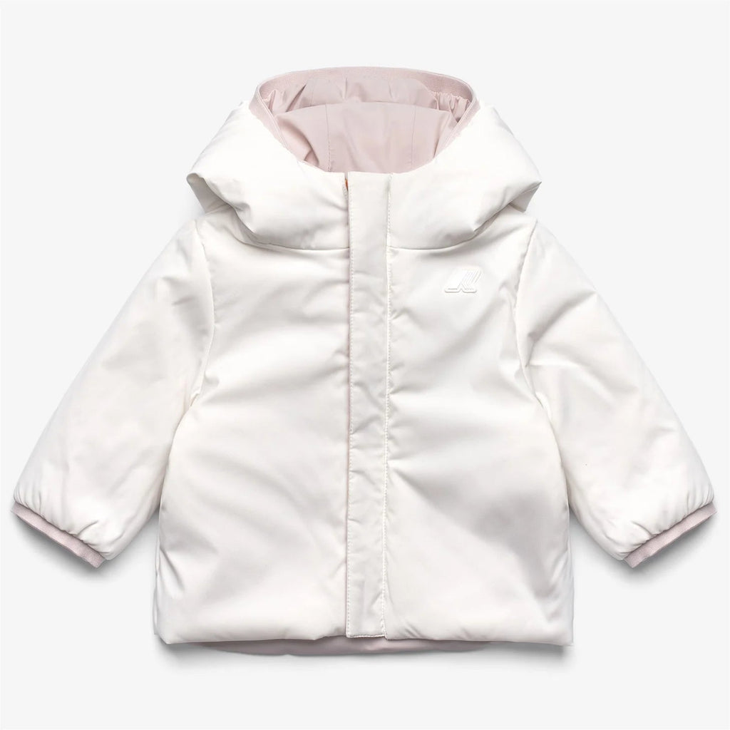 GIUBBINO NEONATA REVERSIBILE ROSA/BIANCO K - WAY - Angel Luxury