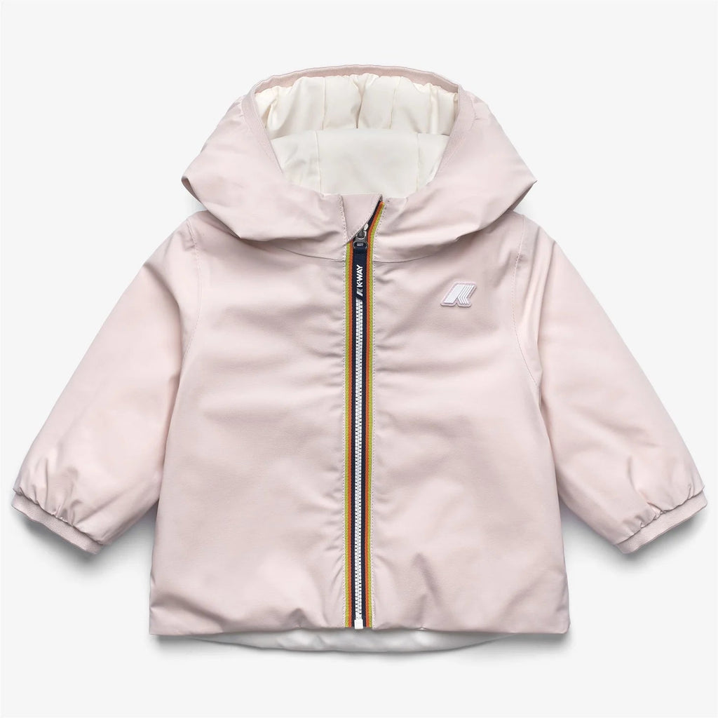 GIUBBINO NEONATA REVERSIBILE ROSA/BIANCO K - WAY - Angel Luxury