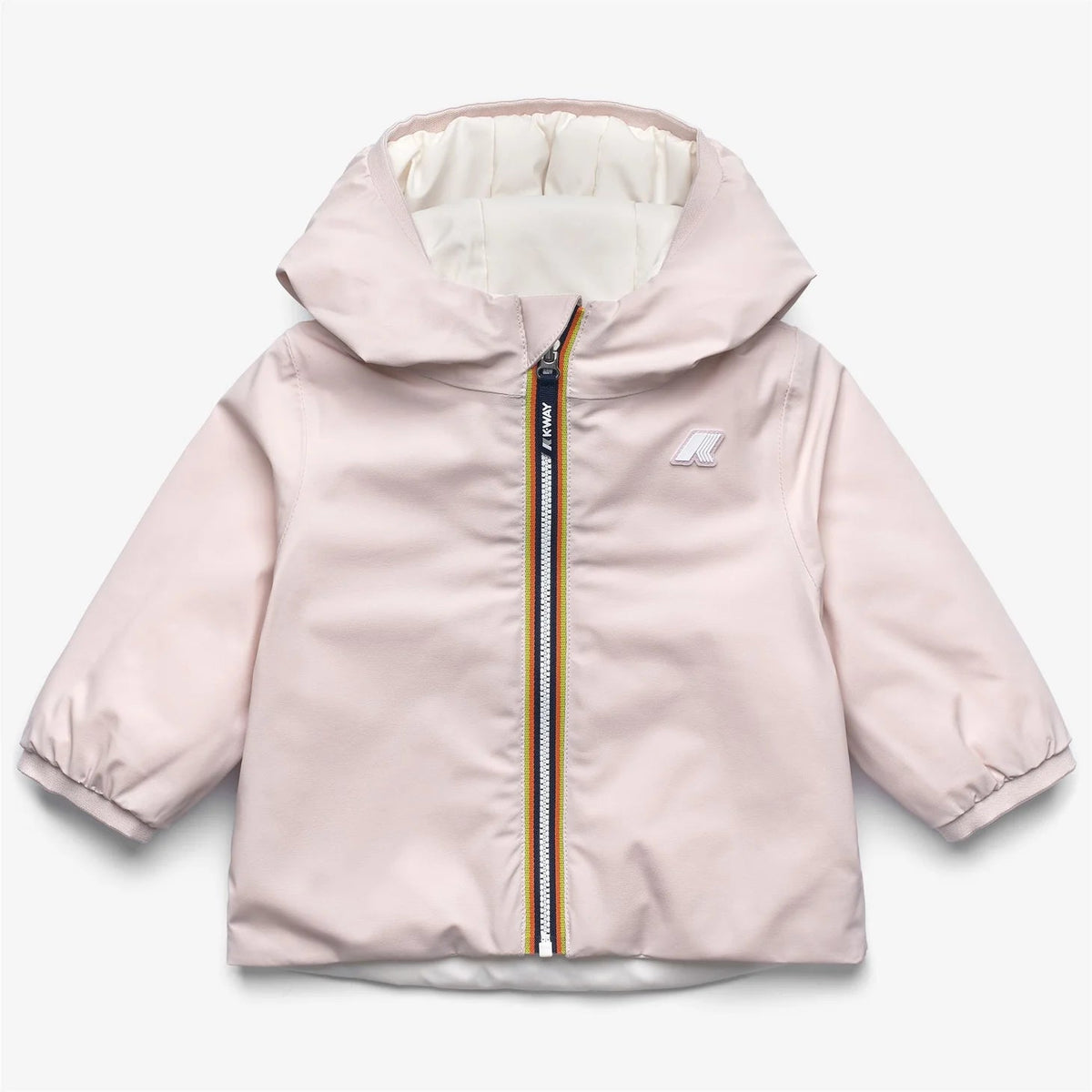 GIUBBINO NEONATA REVERSIBILE ROSA/BIANCO K - WAY - Angel Luxury