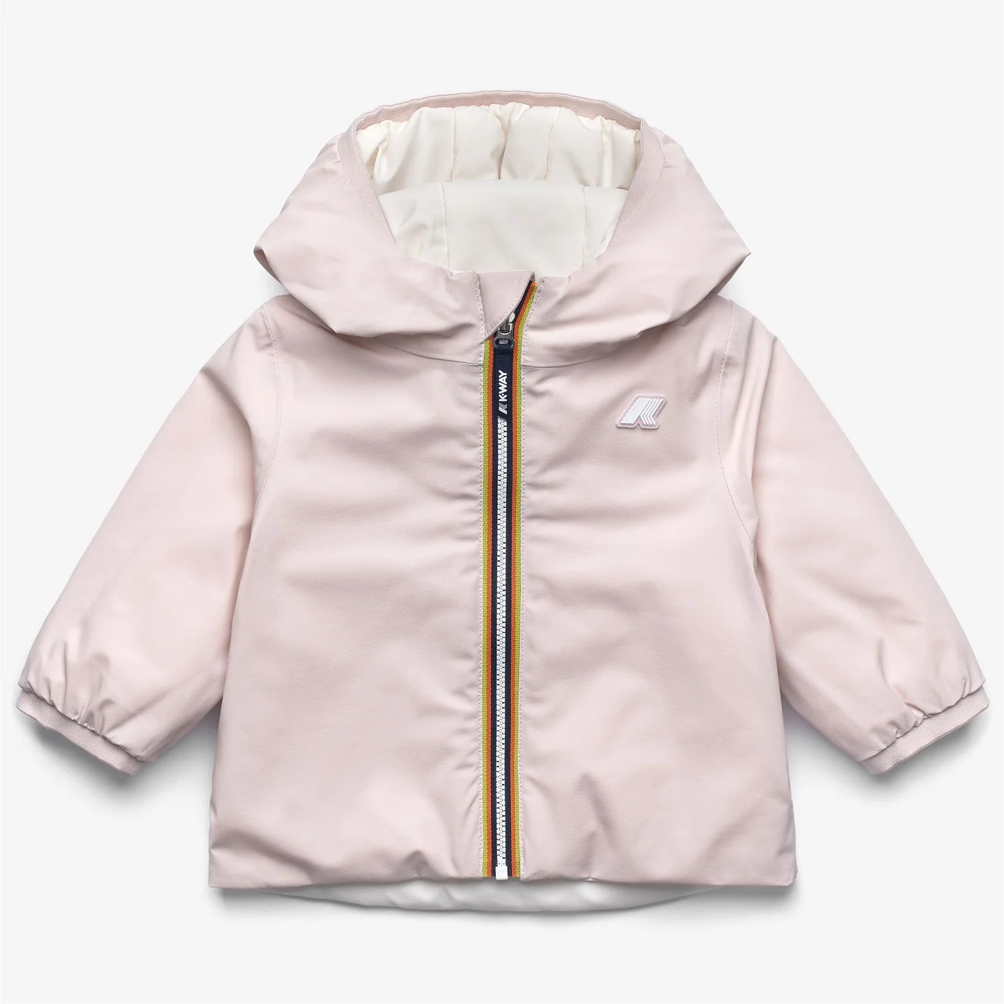 GIUBBINO NEONATA REVERSIBILE ROSA/BIANCO K - WAY - Angel Luxury