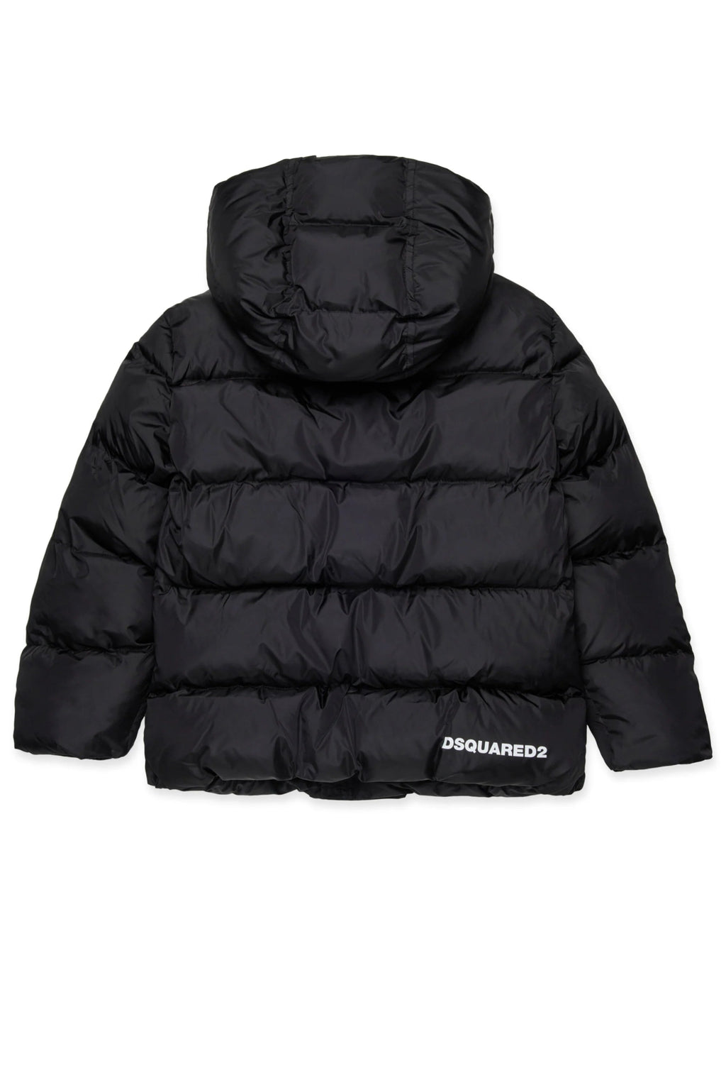 GIUBBINO NERO CON LOGO BIANCO DSQUARED2 - Angel Luxury