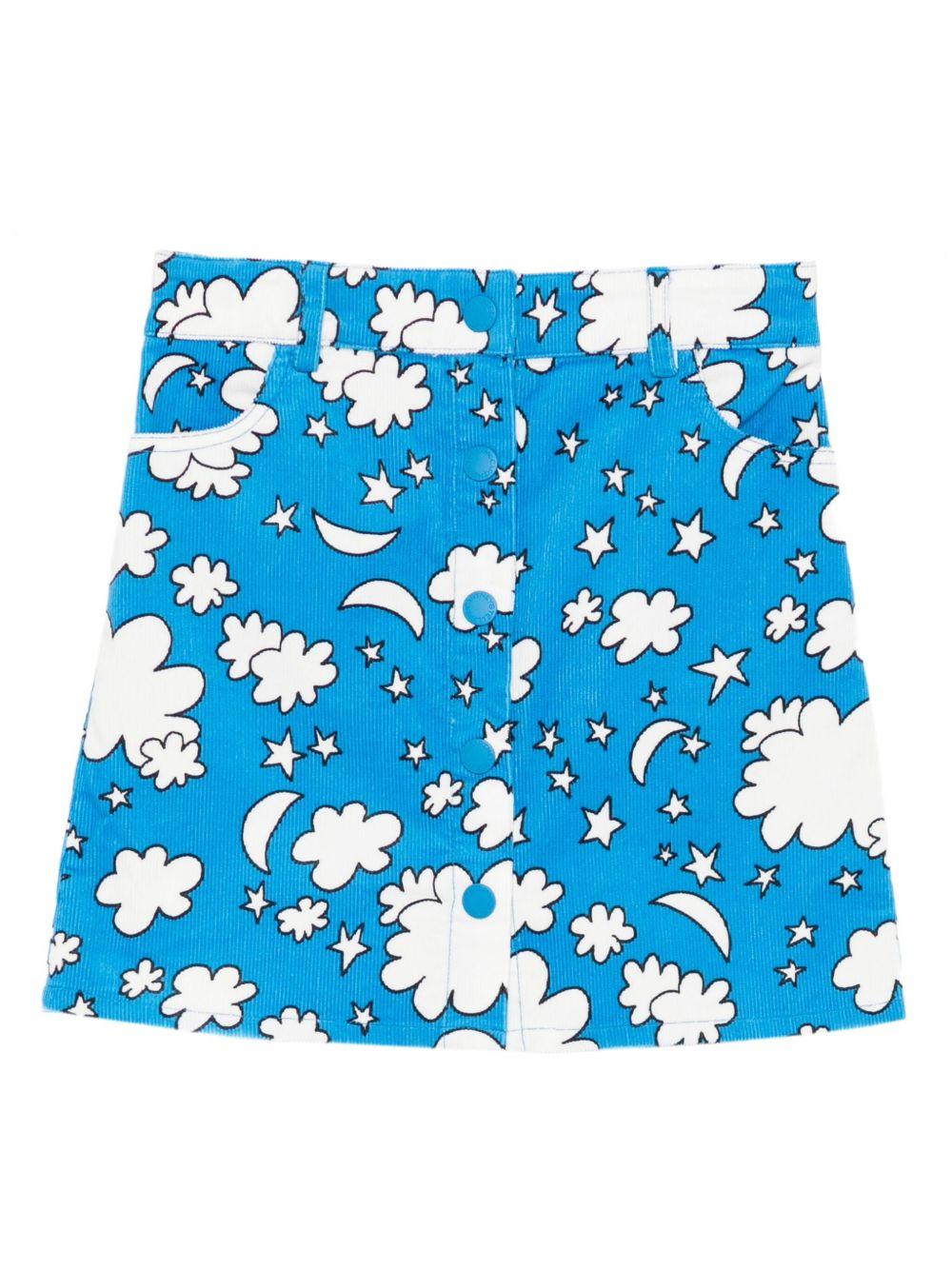 GONNA AZZURRA A COSTINE CON NUVOLE BIANCHE STELLE MCCARTNEY - Angel Luxury