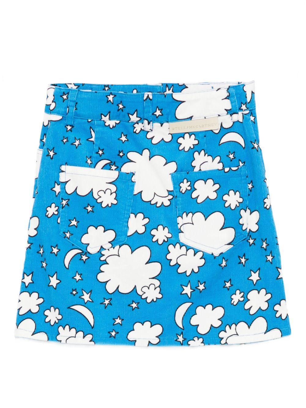 GONNA AZZURRA A COSTINE CON NUVOLE BIANCHE STELLE MCCARTNEY - Angel Luxury