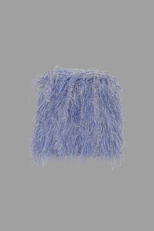 GONNA AZZURRA CON PIUME DOUUOD - Angel Luxury