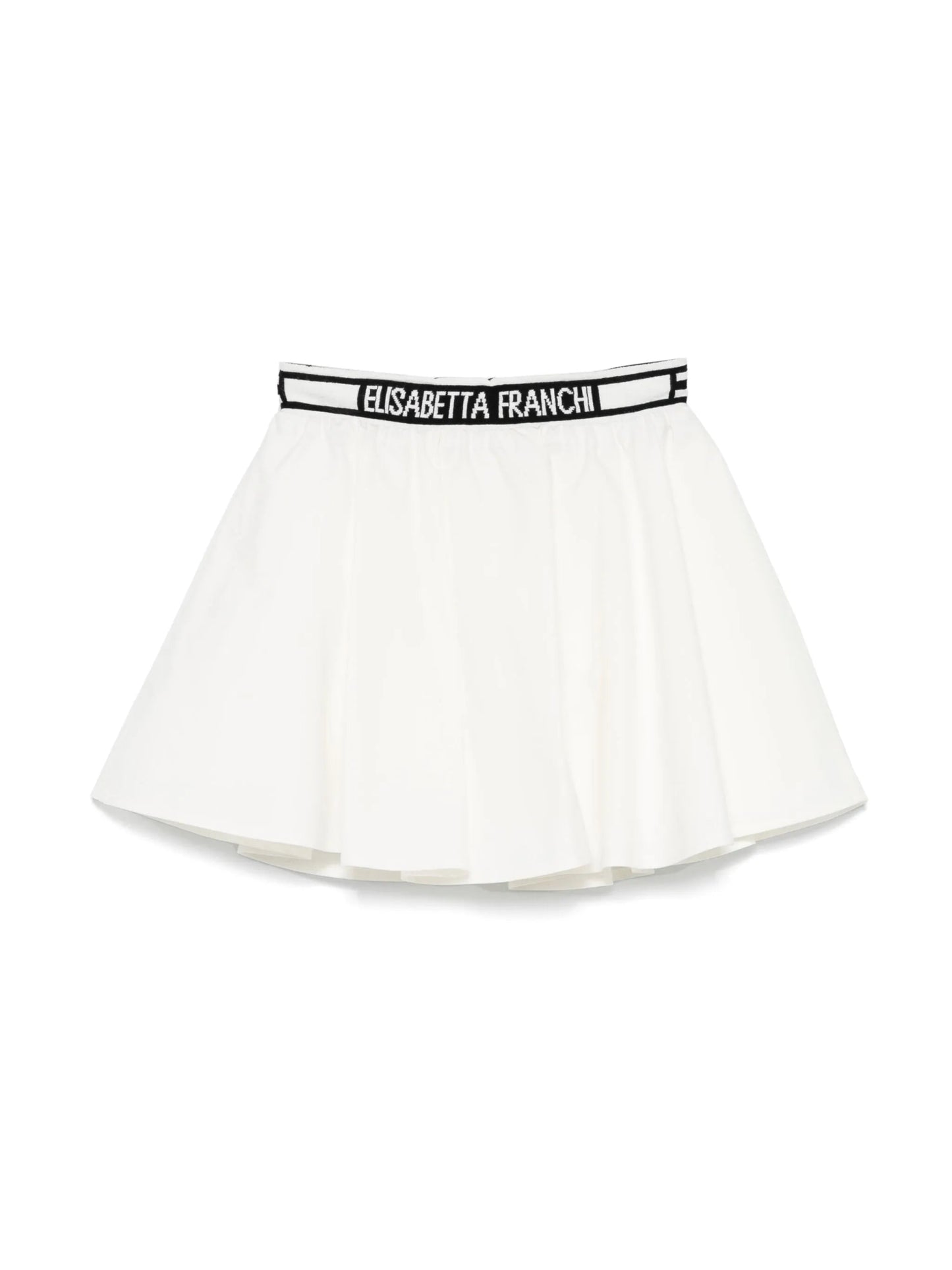 GONNA BIANCA CON BANDA LOGATA NERA ELISABETTA FRANCHI - Angel Luxury