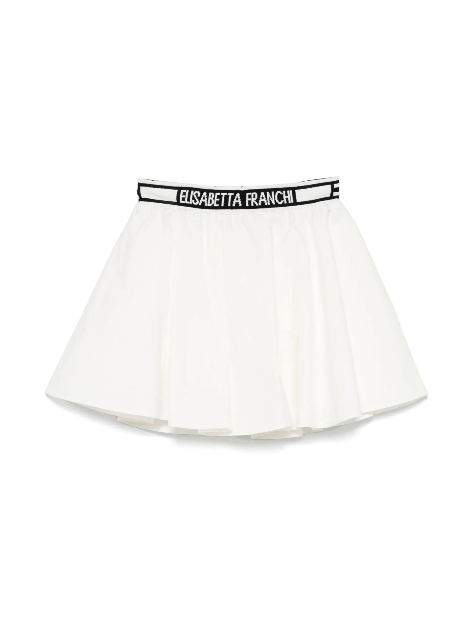 GONNA BIANCA CON BANDA LOGATA NERA ELISABETTA FRANCHI - Angel Luxury