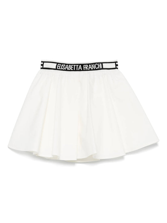GONNA BIANCA CON BANDA LOGATA NERA ELISABETTA FRANCHI - Angel Luxury
