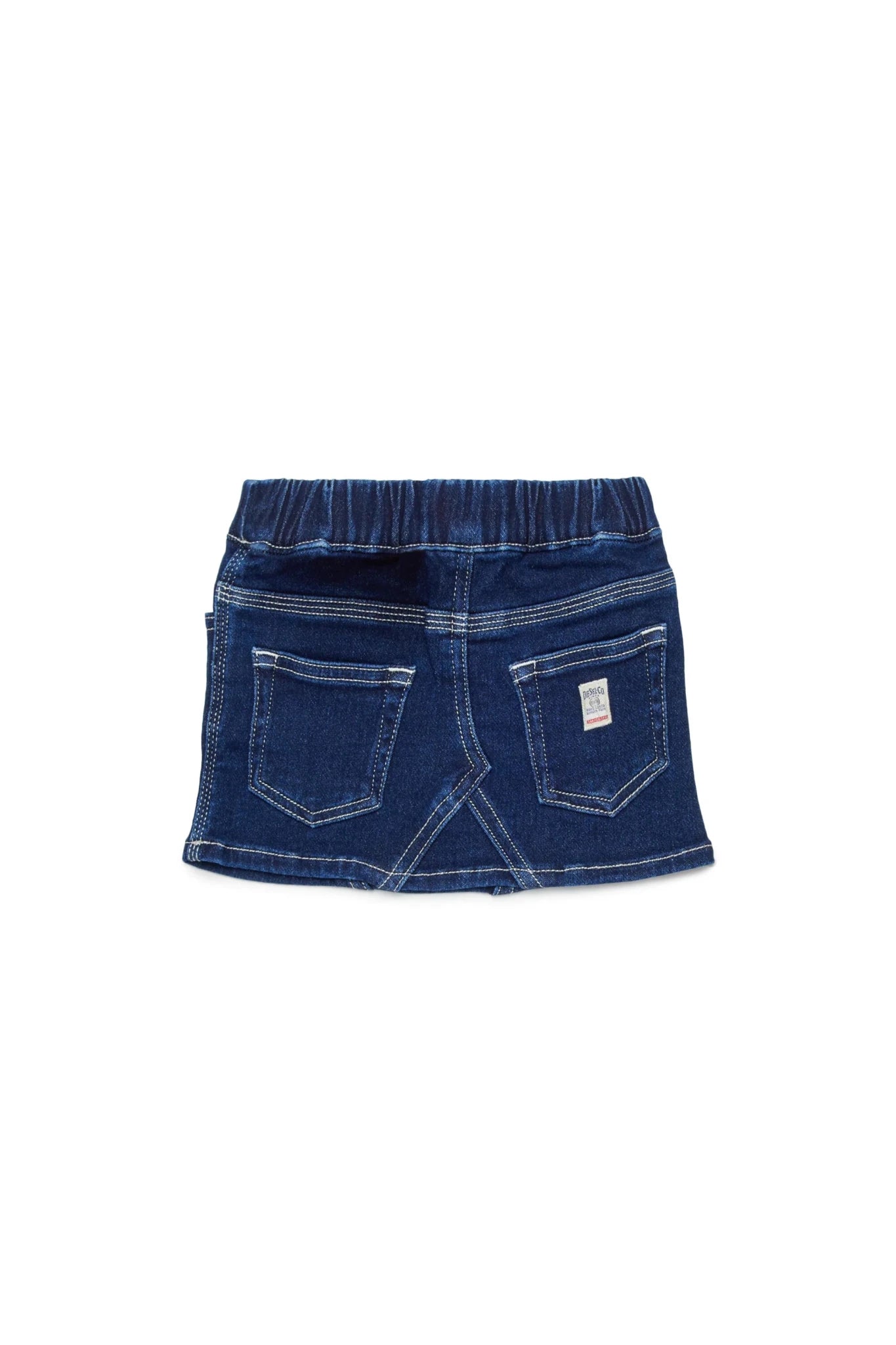 GONNA IN DENIM BLU SCURO CON LOGO SUL RETRO DIESEL - Angel Luxury