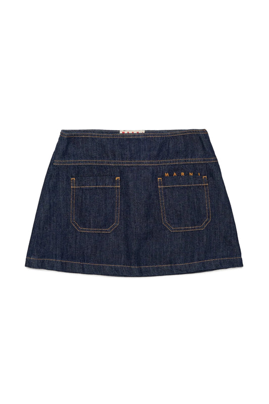 GONNA IN DENIM CON LOGO CUCITO MARNI - Angel Luxury