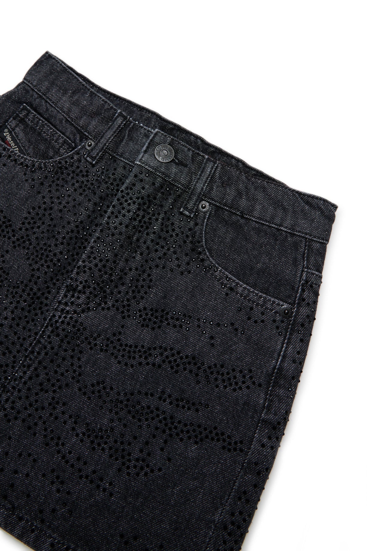 GONNA IN DENIM NERA BRILLANTINATA DIESEL - Angel Luxury