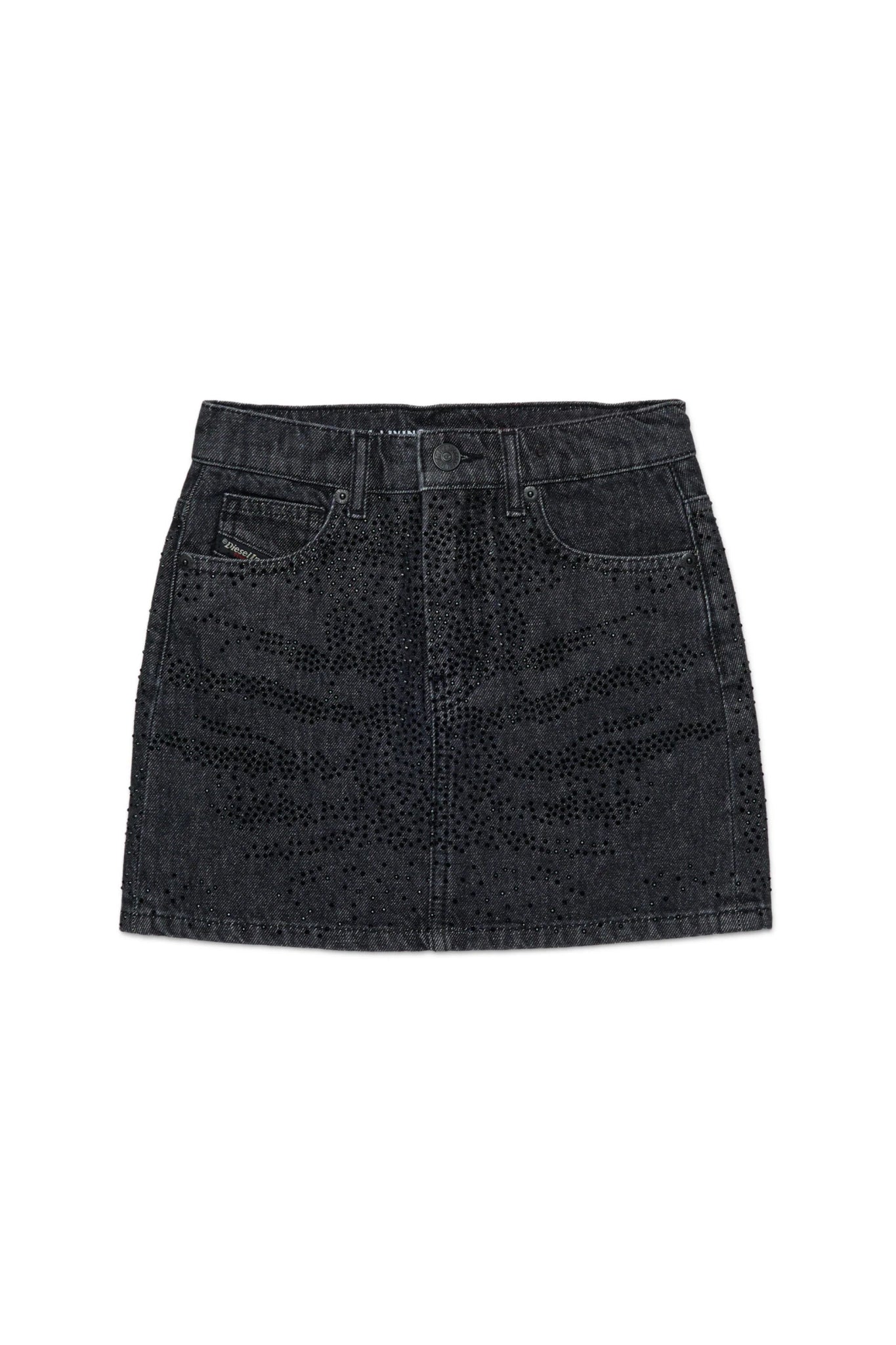 GONNA IN DENIM NERA BRILLANTINATA DIESEL - Angel Luxury