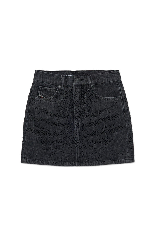 GONNA IN DENIM NERA BRILLANTINATA DIESEL - Angel Luxury