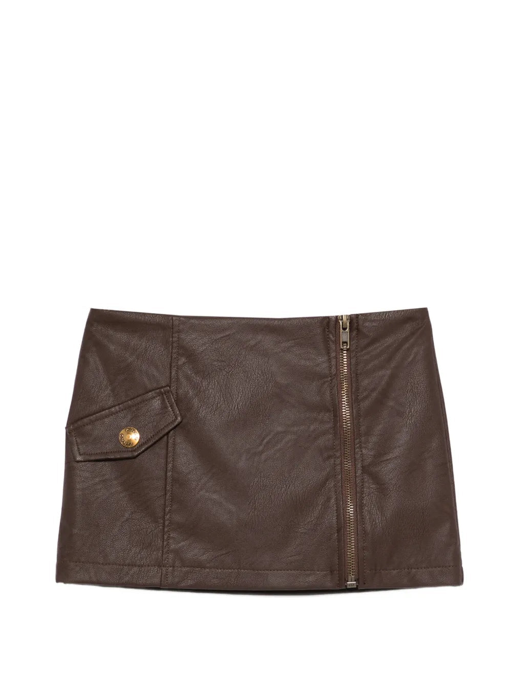 GONNA IN ECOPELLE CON ZIP MARRONE PINKO - Angel Luxury