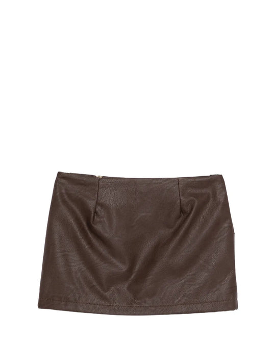 GONNA IN ECOPELLE CON ZIP MARRONE PINKO - Angel Luxury