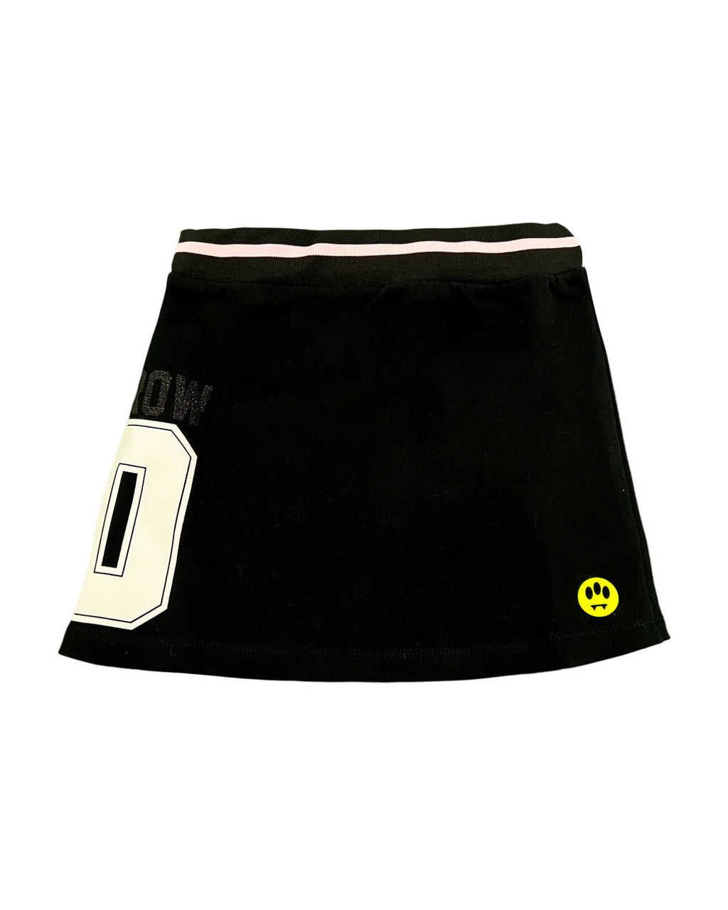 GONNA IN FELPA NERA CON FASCIA SOTTILE ROSA BARROW - Angel Luxury