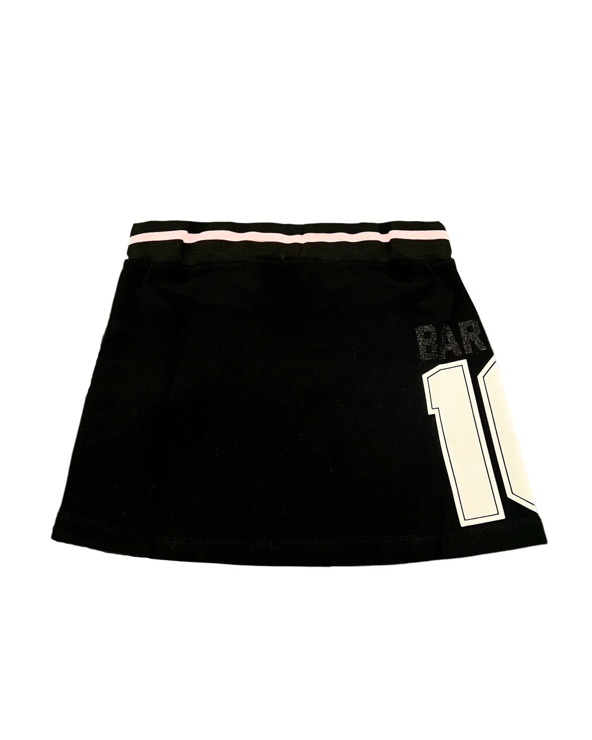 GONNA IN FELPA NERA CON FASCIA SOTTILE ROSA BARROW - Angel Luxury