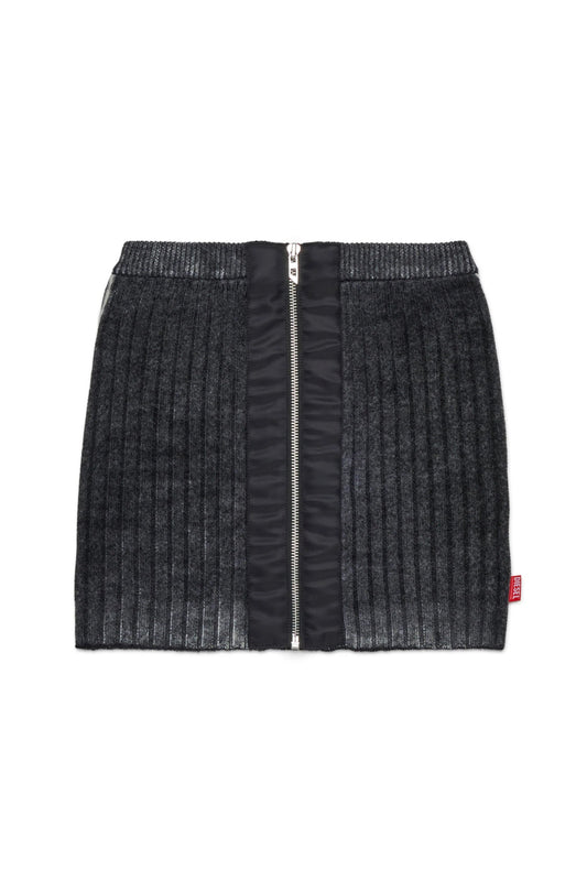 GONNA IN LANA CON ZIP GRIGIO SCURO DIESEL - Angel Luxury