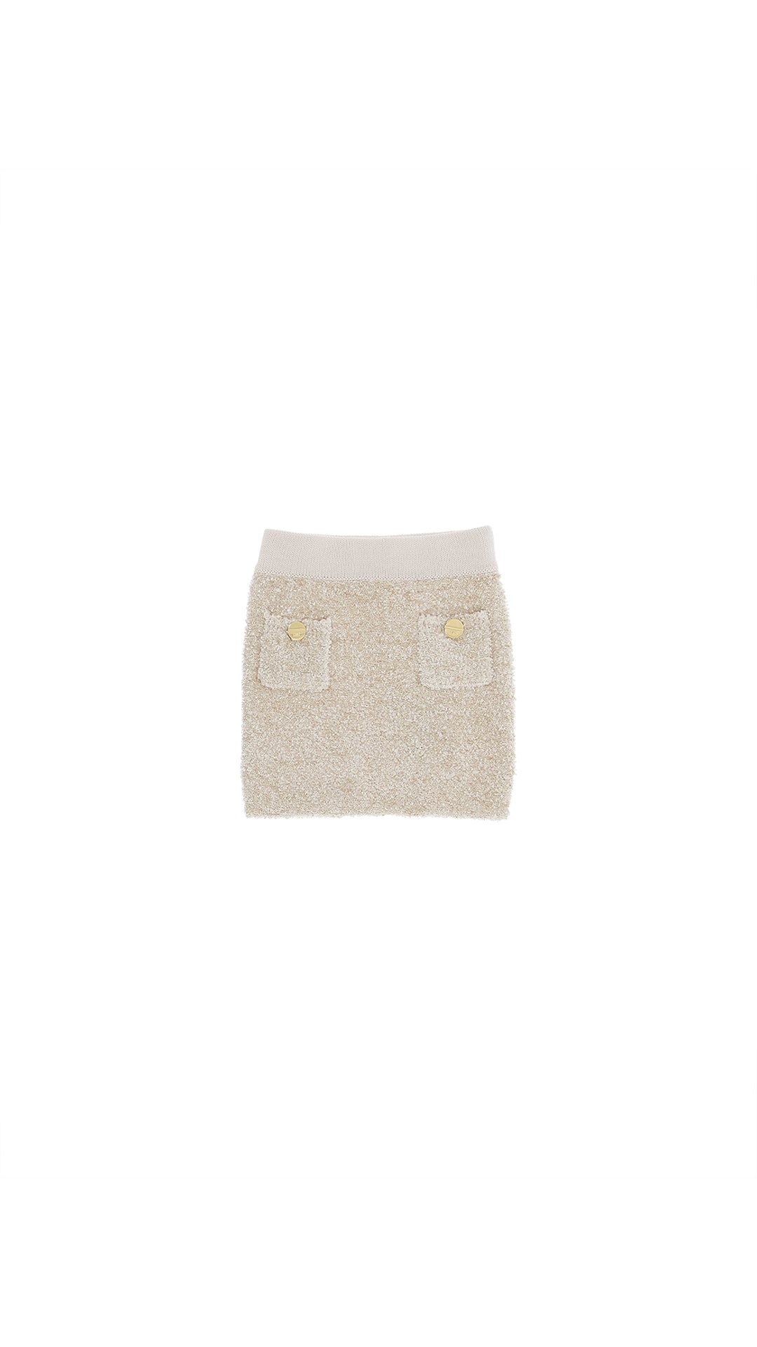 GONNA IN TRICOT EFFETTO CINIGLIA BEIGE ELISABETTA FRANCHI - Angel Luxury