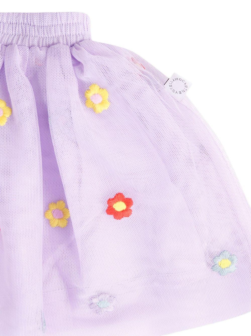 GONNA IN TULLE LILLA CON RICAMO FLOREALE STELLA MCCARTNEY - Angel Luxury