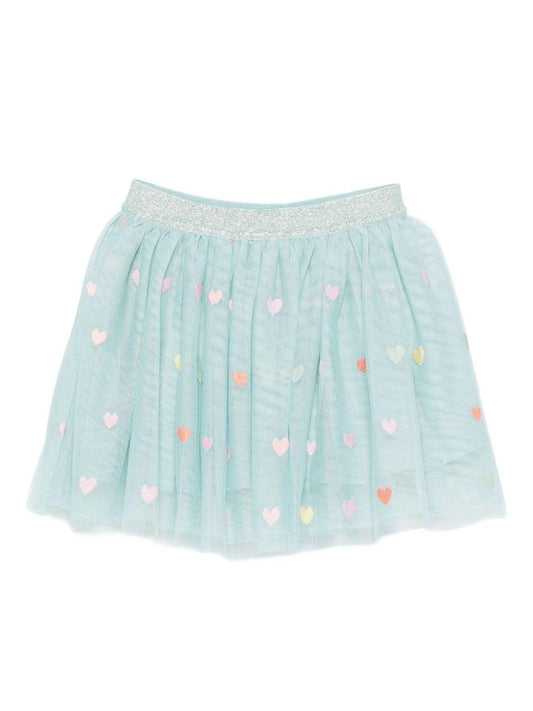 GONNA IN TULLE VERDE ACQUA CON CUORI STELLA MCCARTNEY - Angel Luxury