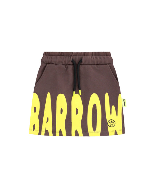 GONNA MARRONE CON LOGO GIALLO BARROW - Angel Luxury