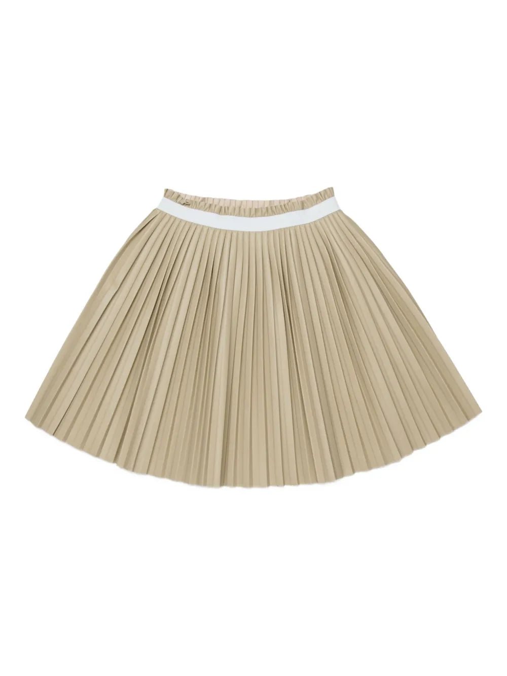 GONNA PLISSETTATA BEIGE CON LOGO BIANCO MAISON MARGIELA - Angel Luxury