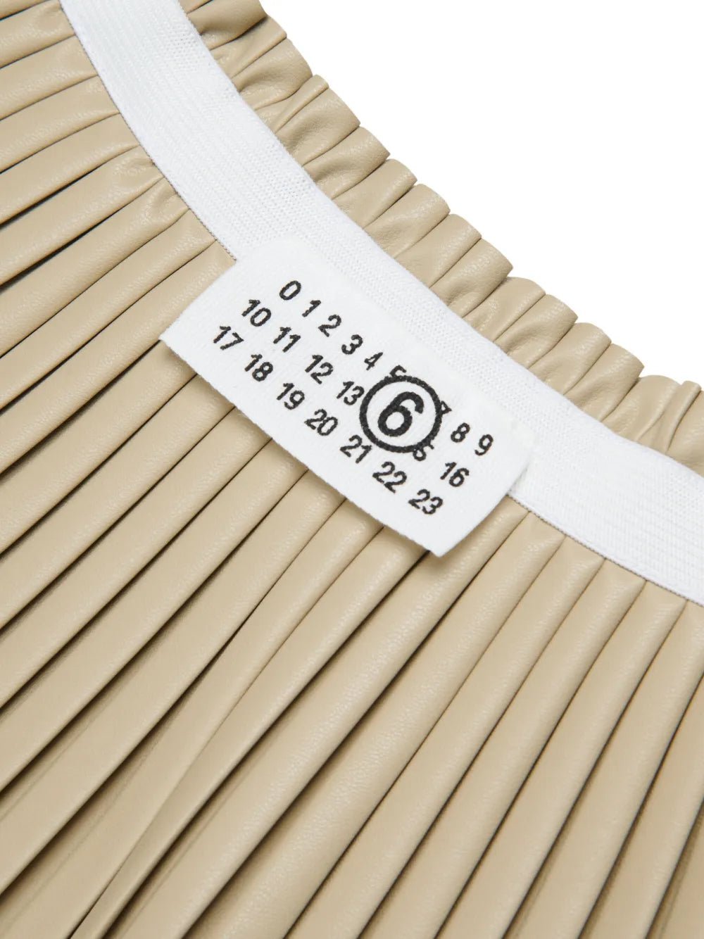 GONNA PLISSETTATA BEIGE CON LOGO BIANCO MAISON MARGIELA - Angel Luxury