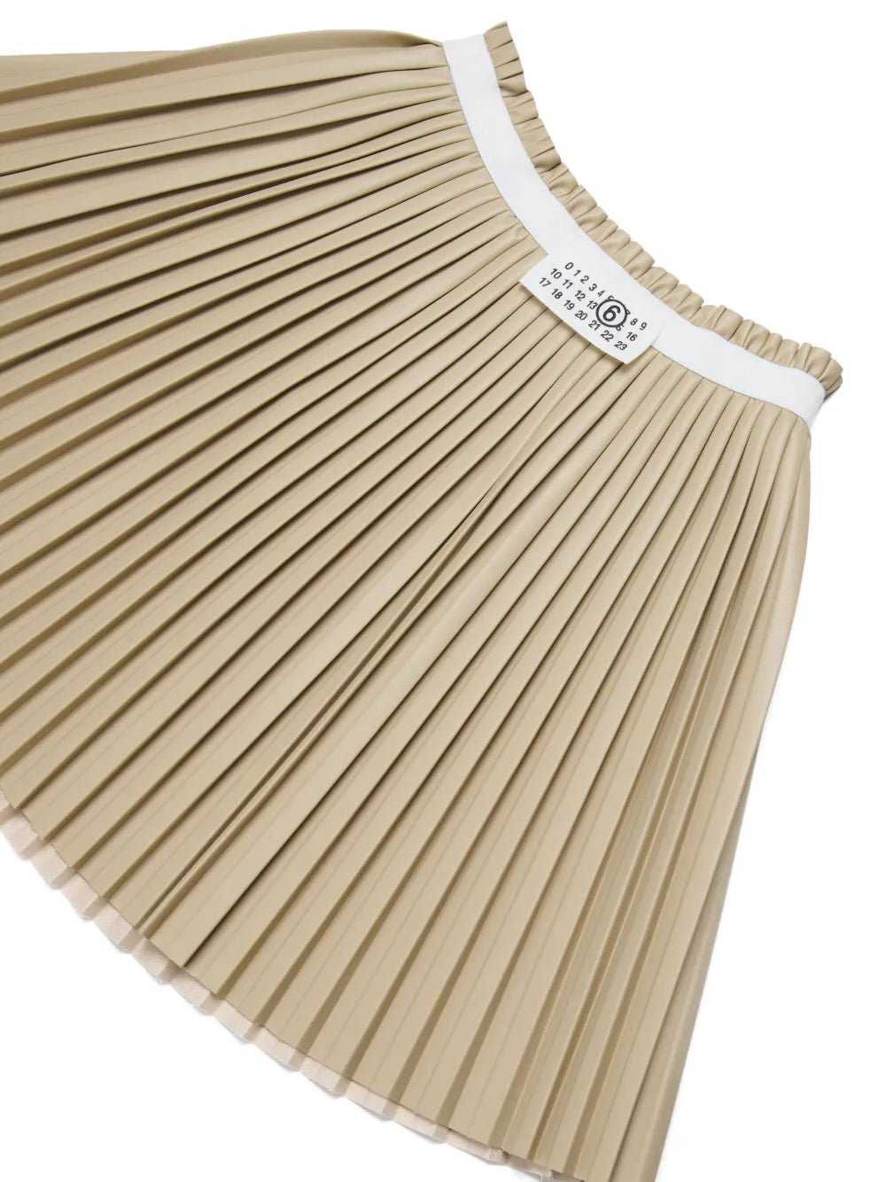 GONNA PLISSETTATA BEIGE CON LOGO BIANCO MAISON MARGIELA - Angel Luxury
