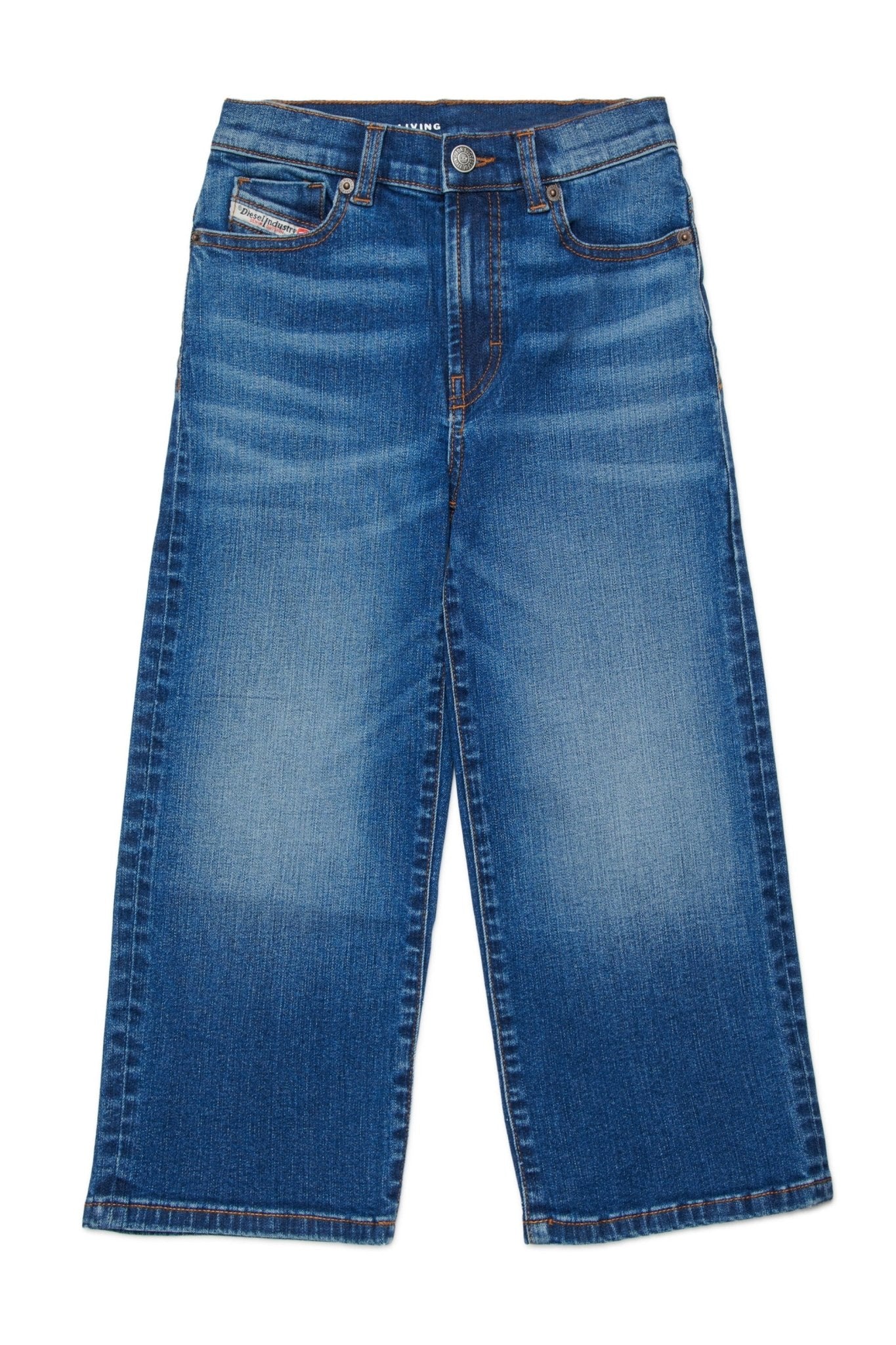 JEANS BLU CON LOGO SUL RETRO ROSSO DIESEL - Angel Luxury