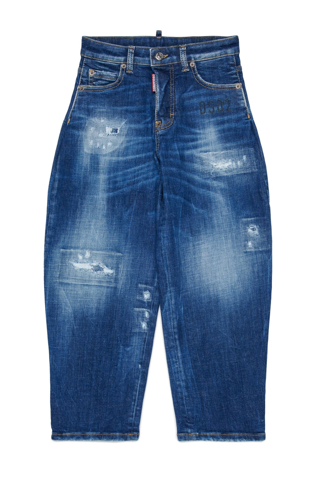 JEANS BLU CON LOGO VERDE SUL RETRO DSQUARED2 - Angel Luxury