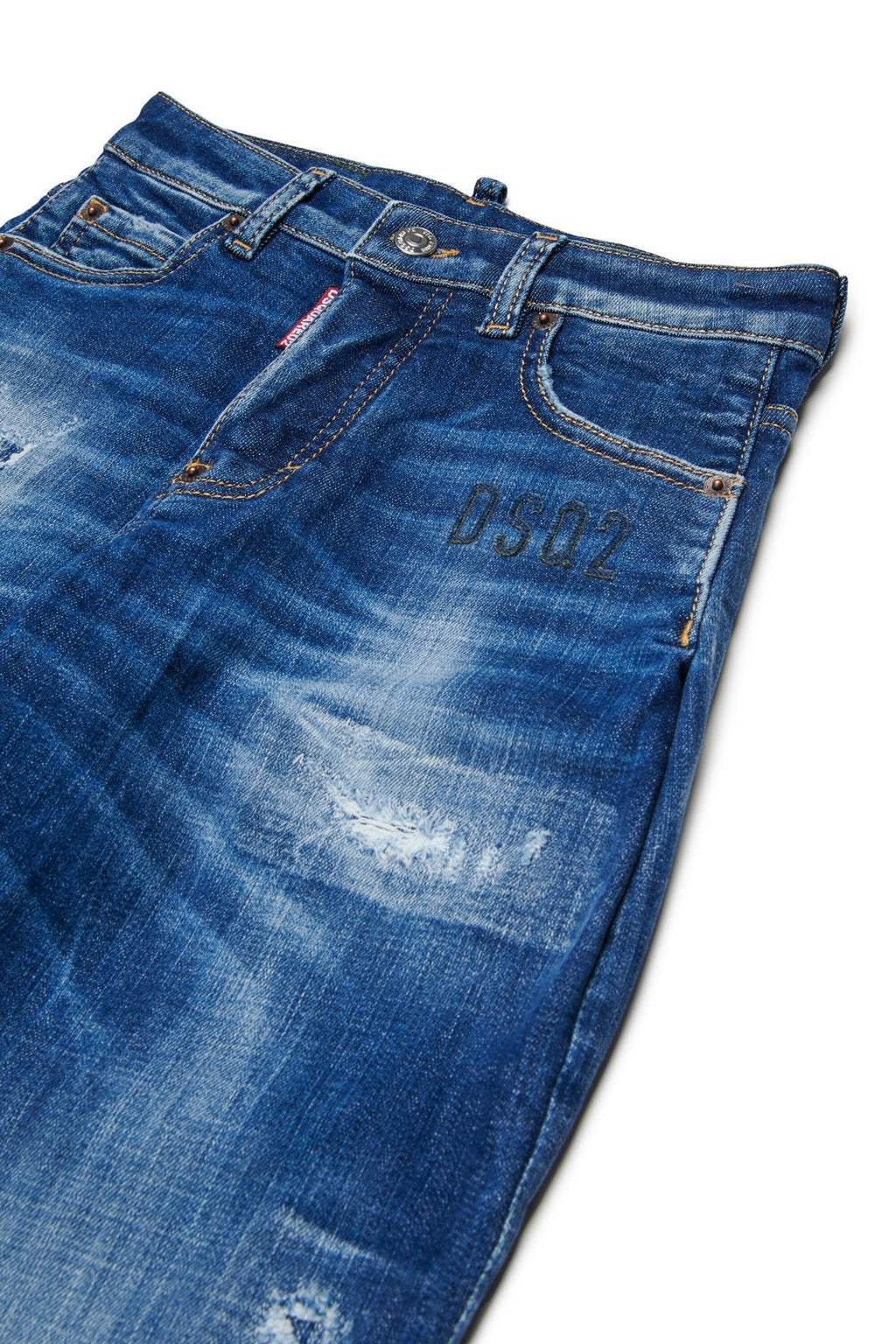 JEANS BLU CON LOGO VERDE SUL RETRO DSQUARED2 - Angel Luxury