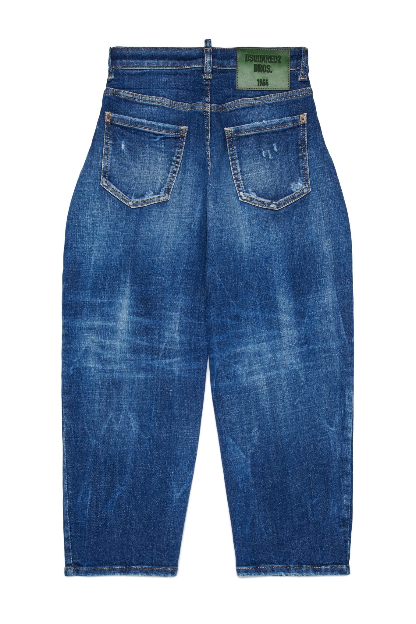 JEANS BLU CON LOGO VERDE SUL RETRO DSQUARED2 - Angel Luxury