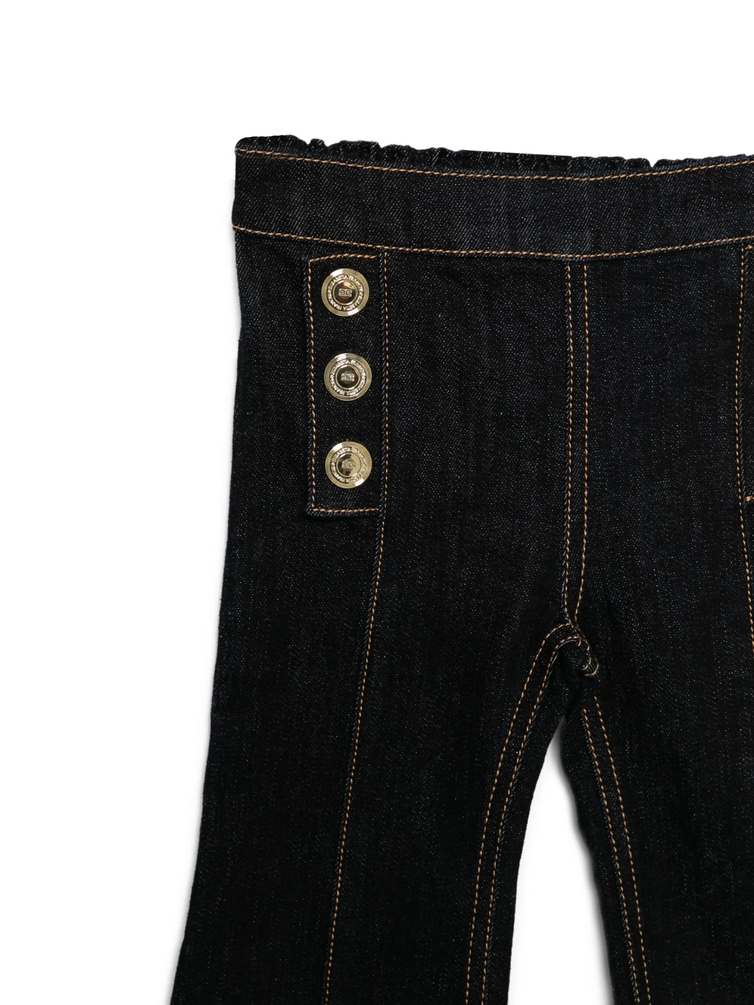 JEANS BLU SCURO CON BOTTONI ORO ELISABETTA FRANCHI - Angel Luxury