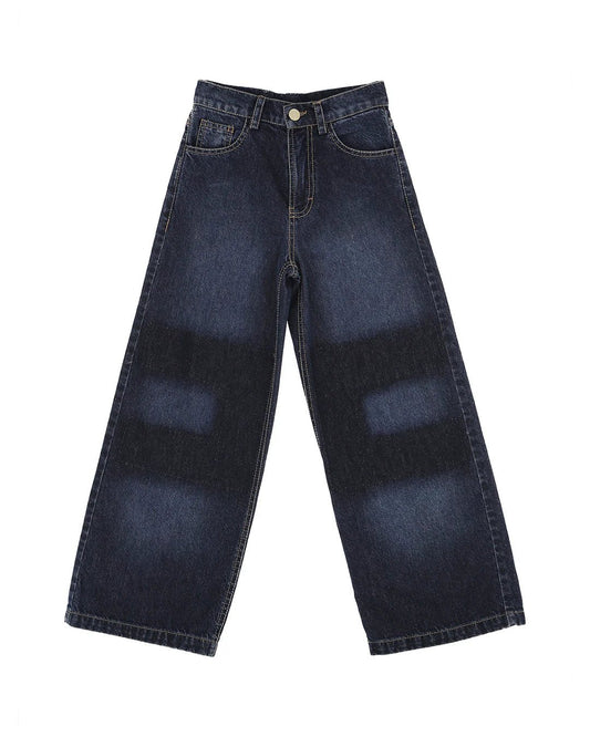 JEANS BLU SCURO CON IMPRONTA DOPPIA SFUMATA ELISABETTA FRANCHI - Angel Luxury