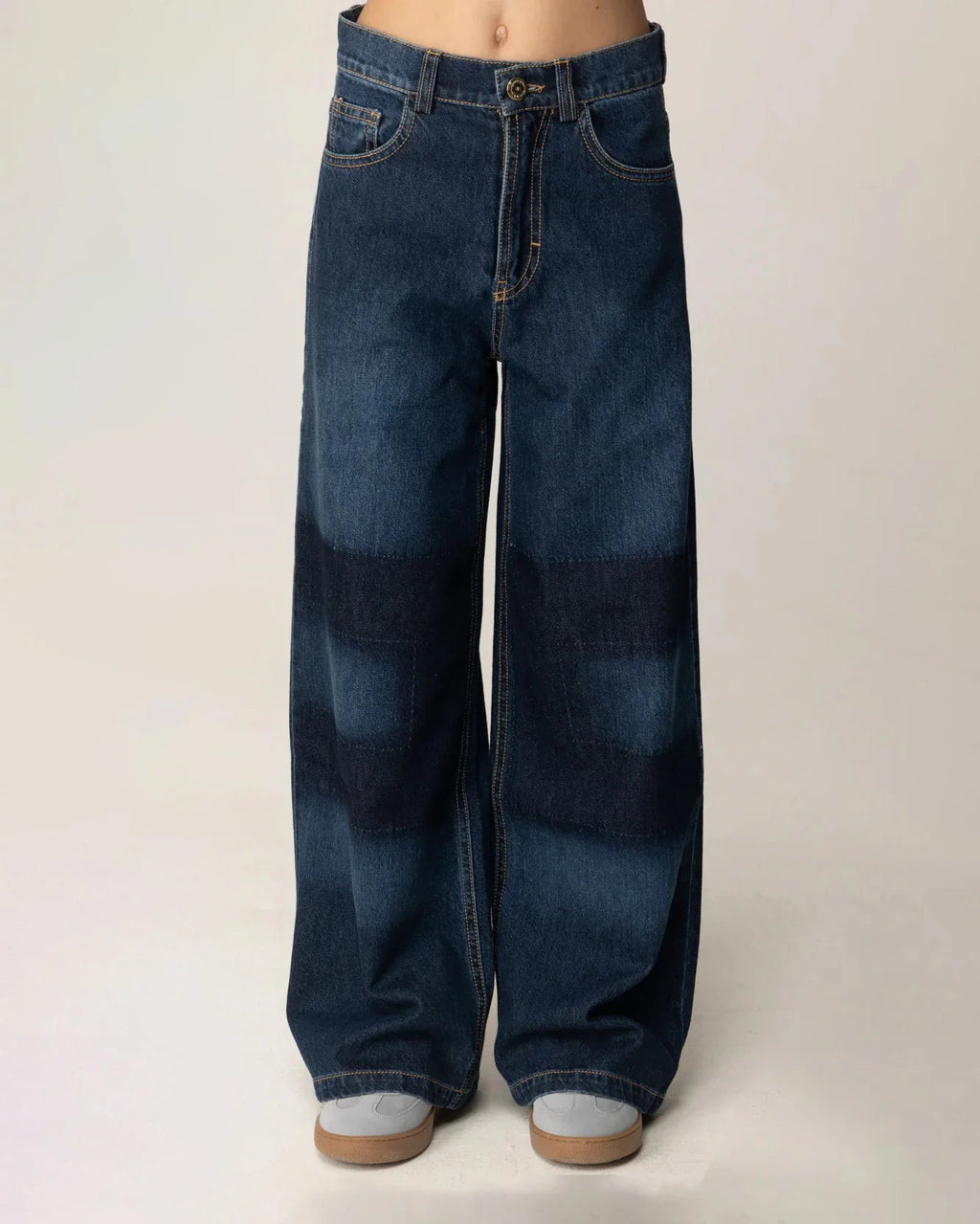 JEANS BLU SCURO CON IMPRONTA DOPPIA SFUMATA ELISABETTA FRANCHI - Angel Luxury
