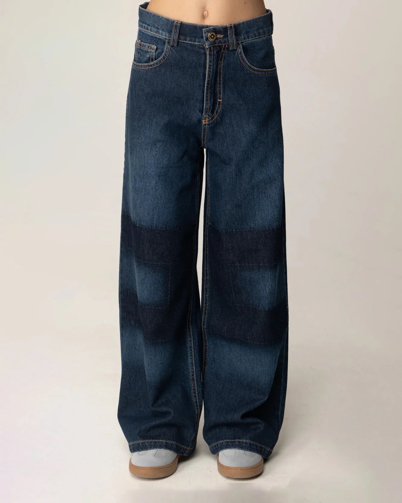 JEANS BLU SCURO CON IMPRONTA DOPPIA SFUMATA ELISABETTA FRANCHI - Angel Luxury