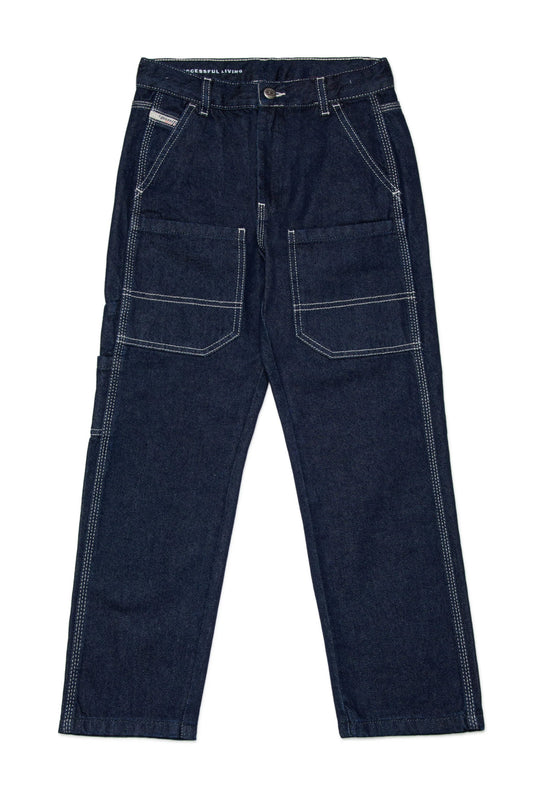 JEANS BLU SCURO CON LOGO SUL RETRO DIESEL - Angel Luxury