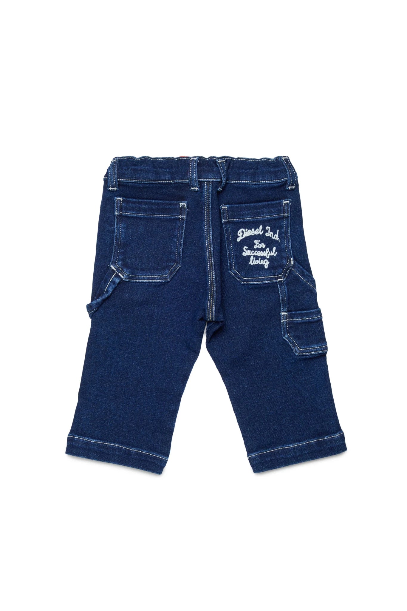 JEANS BLU SCURO CON LOGO SUL RETRO IN RICAMO BIANCO DIESEL - Angel Luxury