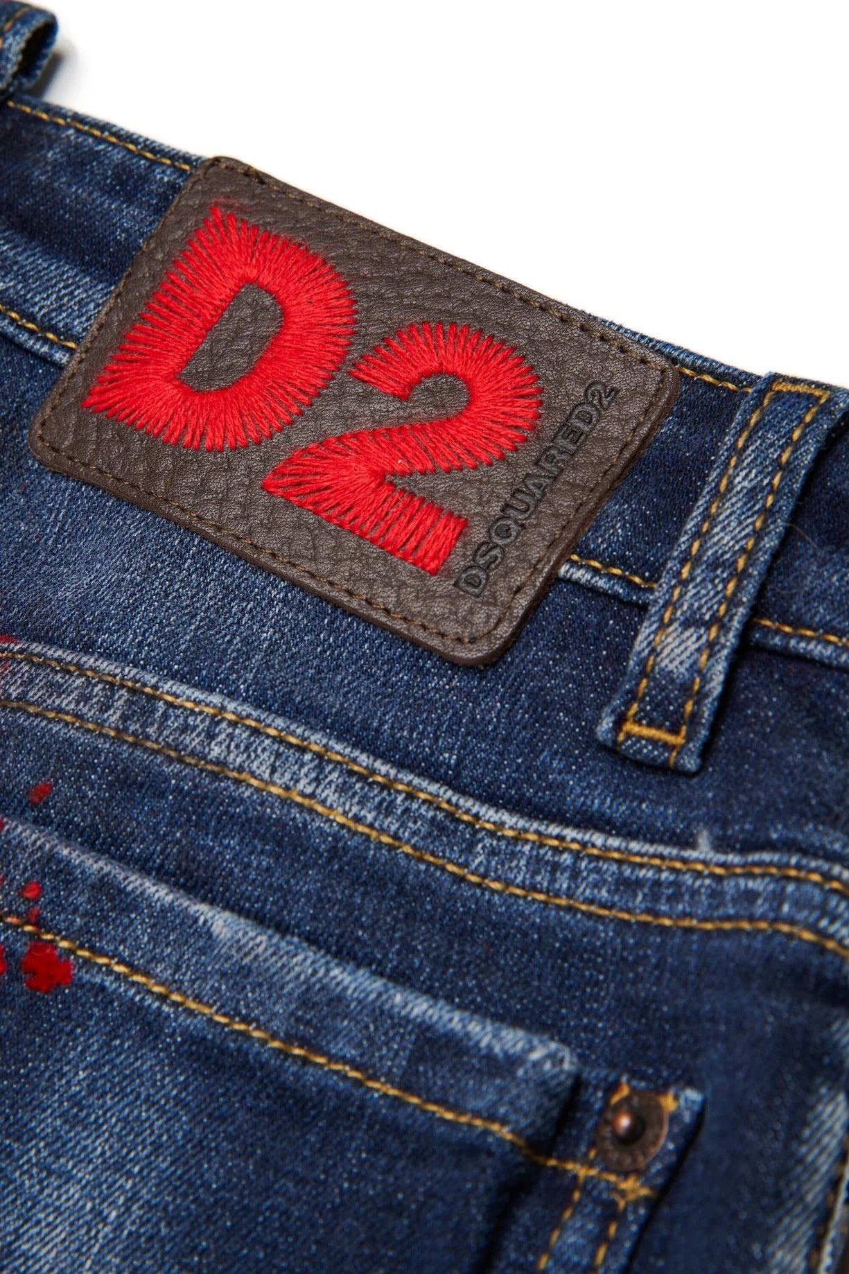 JEANS BRO A QUADRI ROSSO DSQUARED2 - Angel Luxury