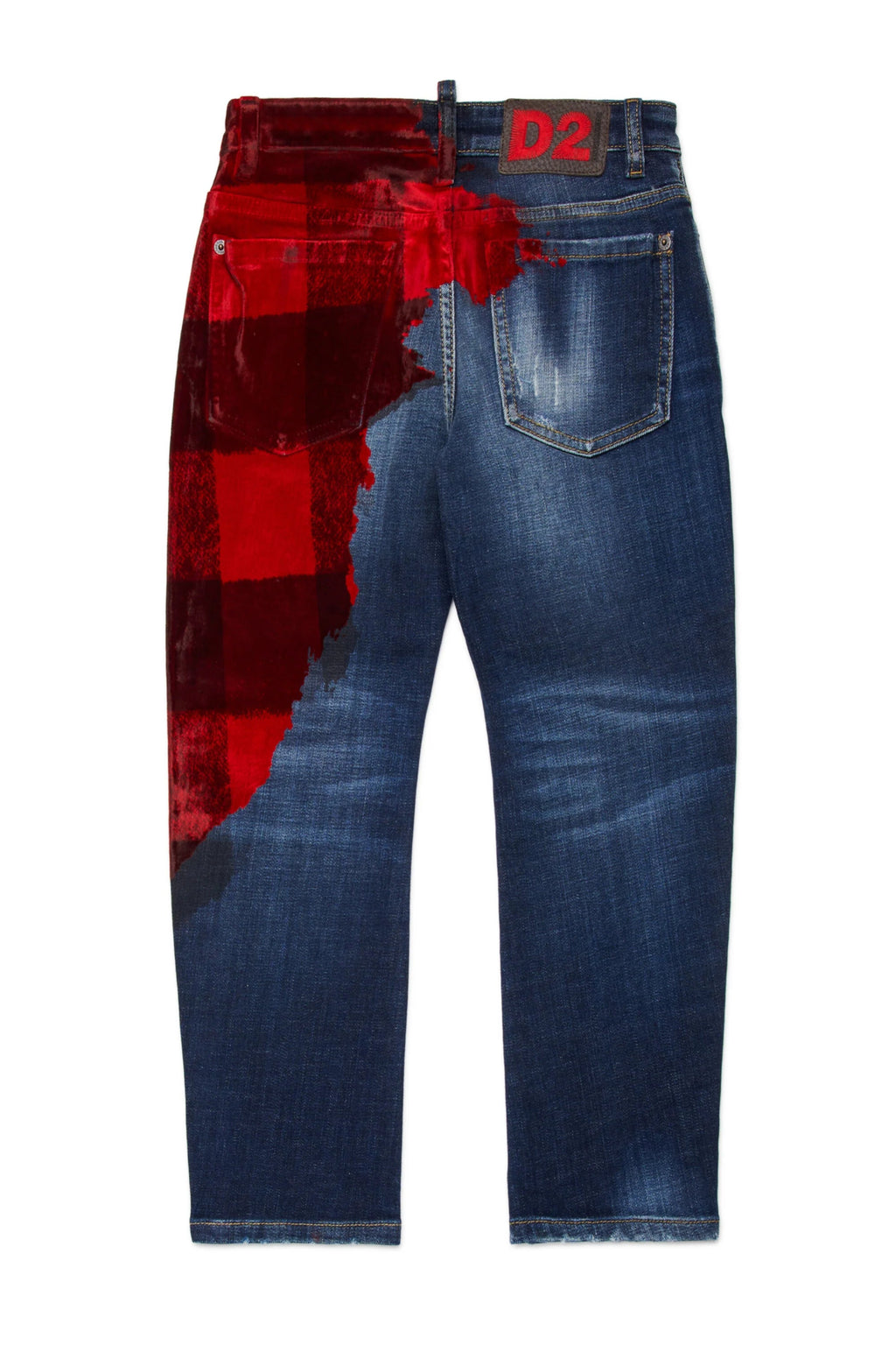 JEANS BRO A QUADRI ROSSO DSQUARED2 - Angel Luxury