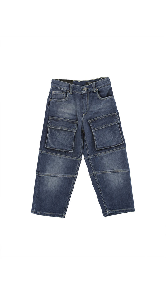 JEANS CARGO IN DENIM BLU DONDUP - Angel Luxury