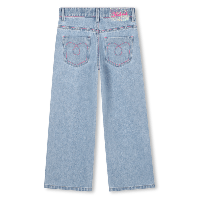 JEANS CON SCRITTE ROSA IN SPUGNA BILLIEBLUSH - Angel Luxury