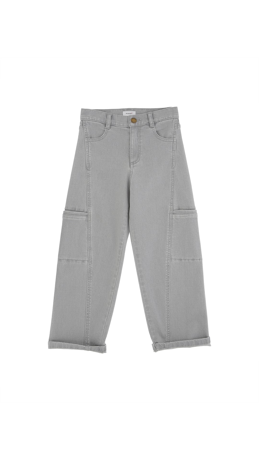 JEANS GRIGIO CHIARO CON TASCONI E LOGO SUL RETRO PINKO - Angel Luxury