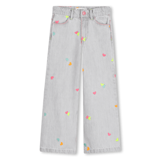 JEANS GRIGIO CON CUORI FLUO BILLIEBLUSH - Angel Luxury
