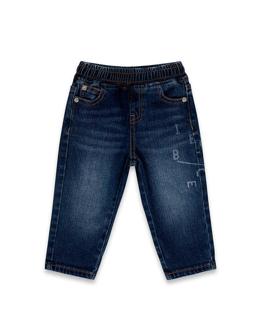 JEANS IN DENIM BLU CON STAMPA ICEBERG - Angel Luxury